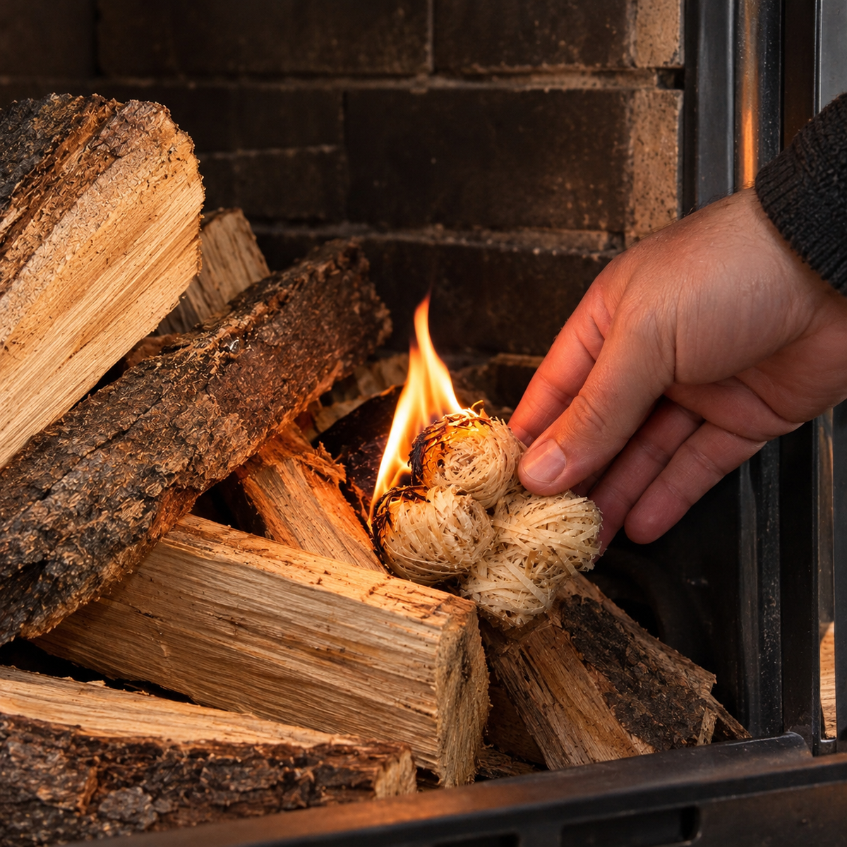 Natural Wax and Wood Firelighter Sticks
