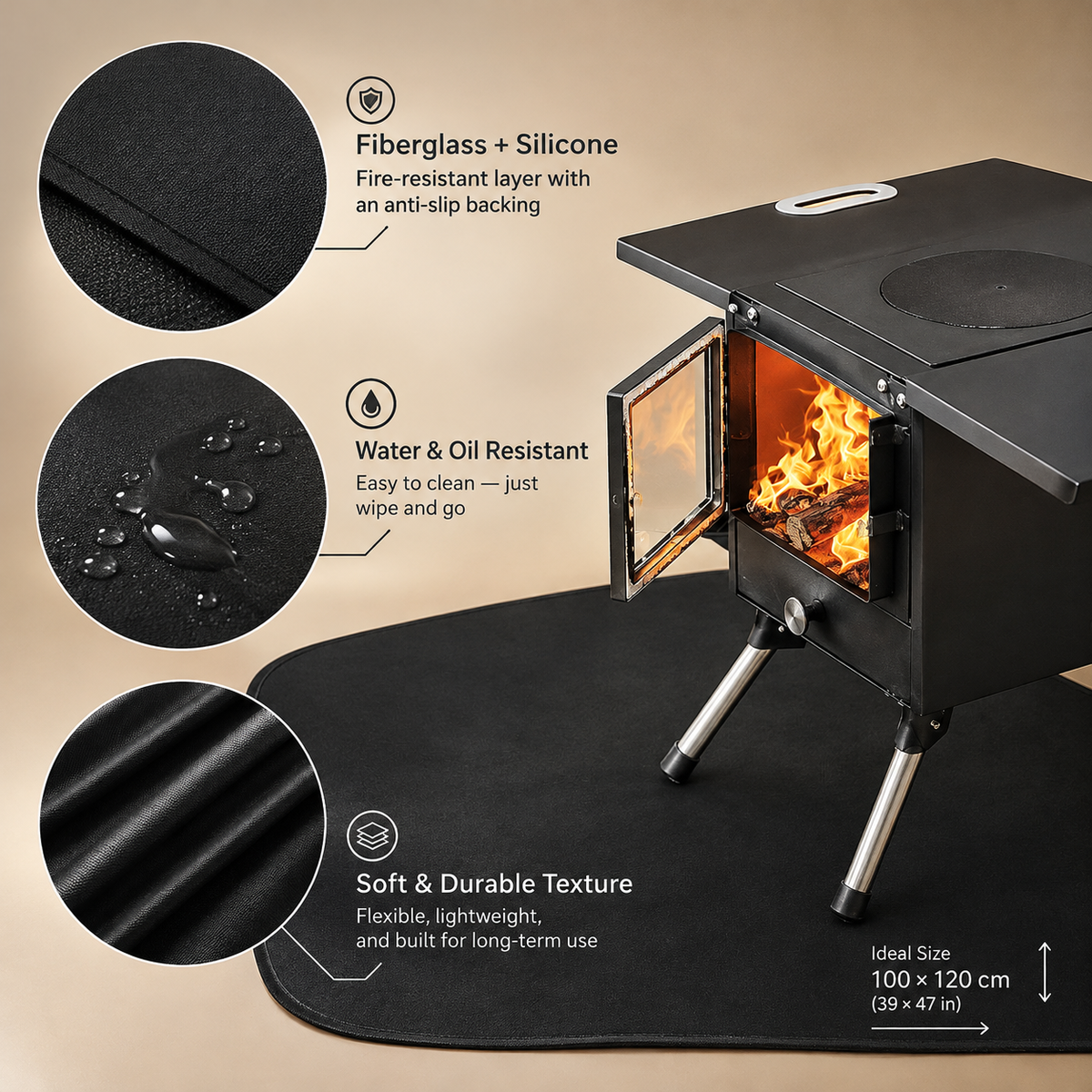 Fireproof Hearth Mat