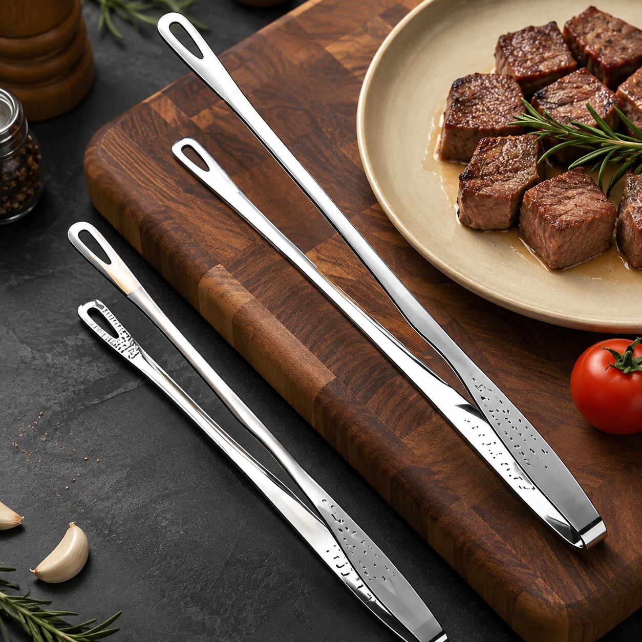 Long Stainless Steel Kitchen Tongs