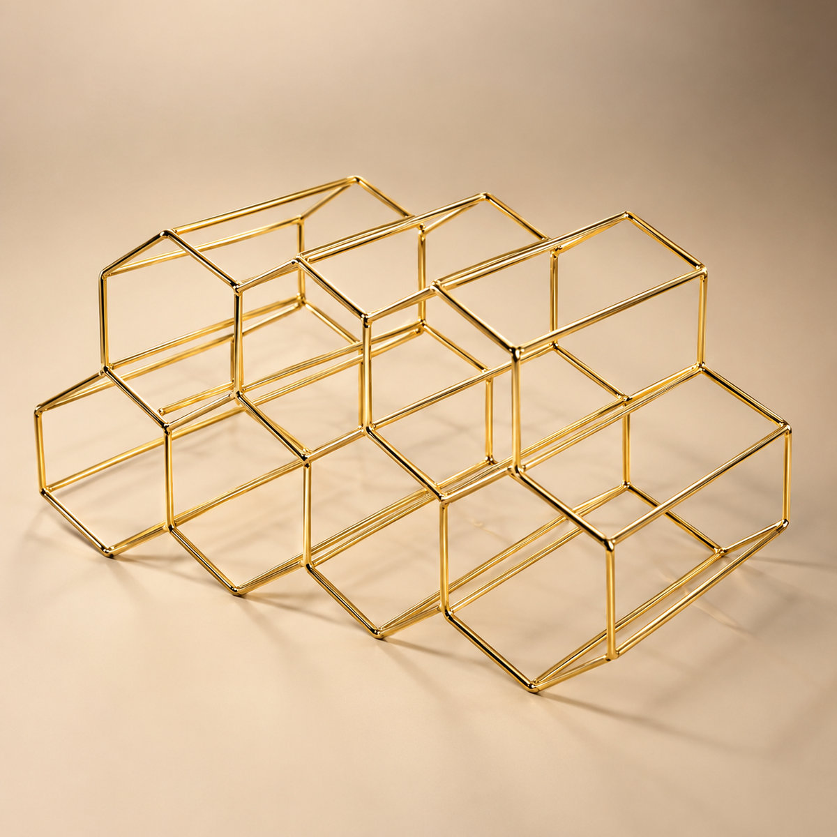 Metal Honeycomb Wine Rack (9 Bottles)
