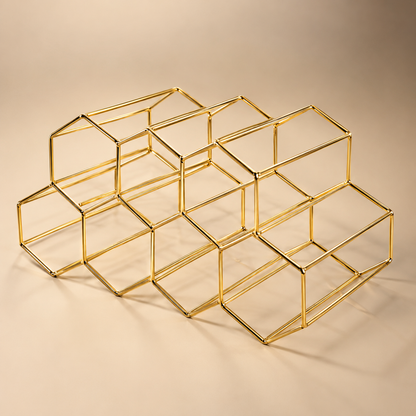 Metal Honeycomb Wine Rack (9 Bottles)