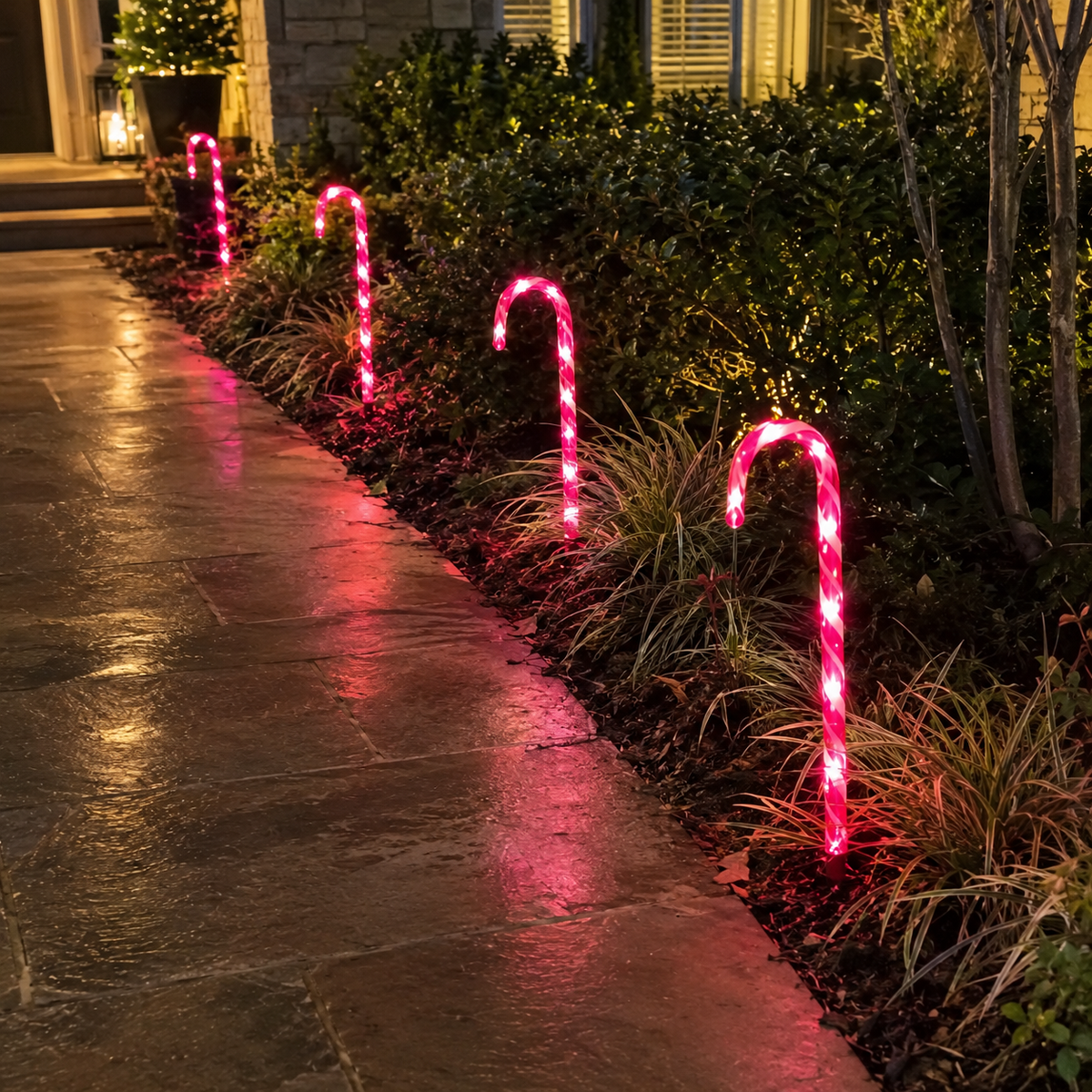 Solar Candy Cane Path Lights