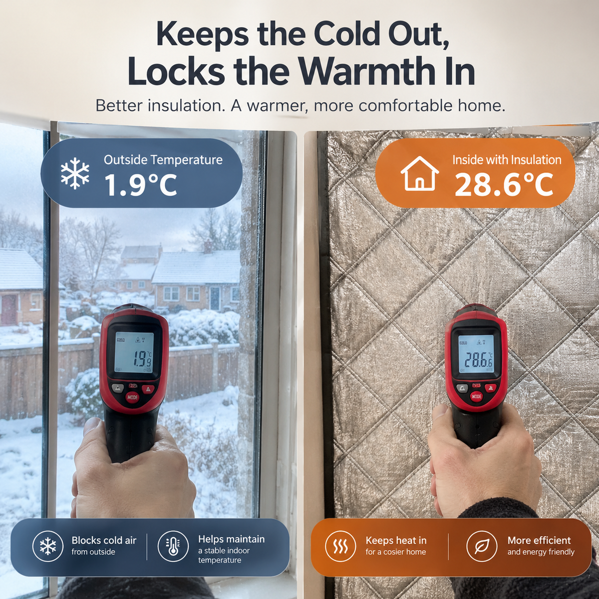 Thermal Door and Window Draught Curtain