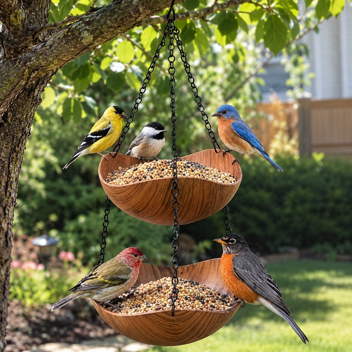Hanging Bird Bath and Feeder Bowl