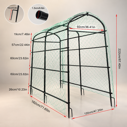 U-Shaped Garden Trellis with Netting