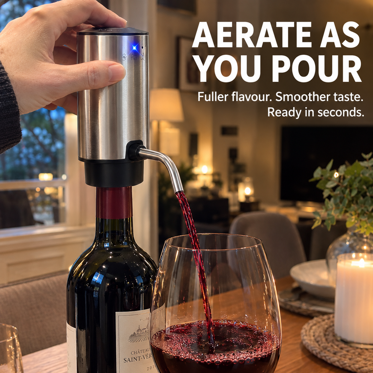 Electric Wine Aerator and Dispenser (USB Rechargeable)