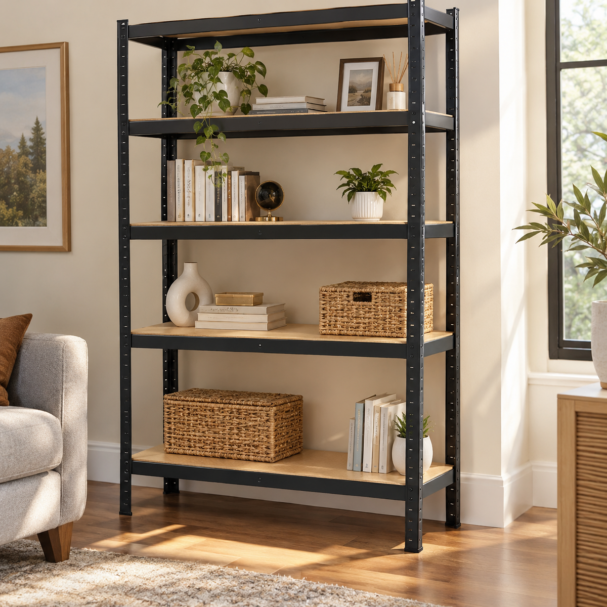 5-Tier Heavy-Duty Metal Shelving Unit