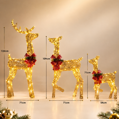 Light-Up Reindeer Family Set