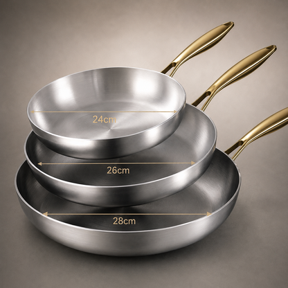 Stainless Steel Frying Pan 3-Piece Set