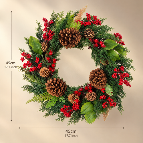 Red Berry Christmas Wreath (45cm)