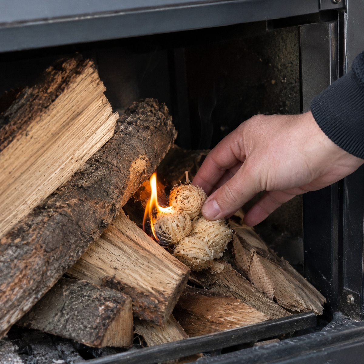 Natural Wax and Wood Firelighter Sticks