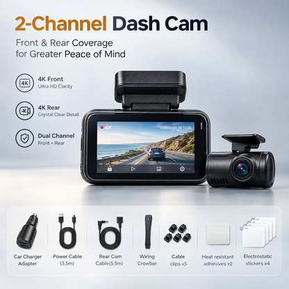 4K HDR Dash Cam with GPS and Wi-Fi 6