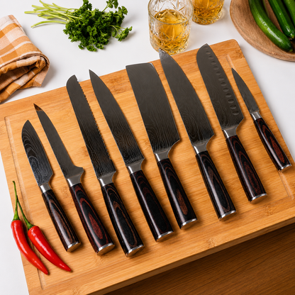 8 Piece Japanese Kitchen Knife Set