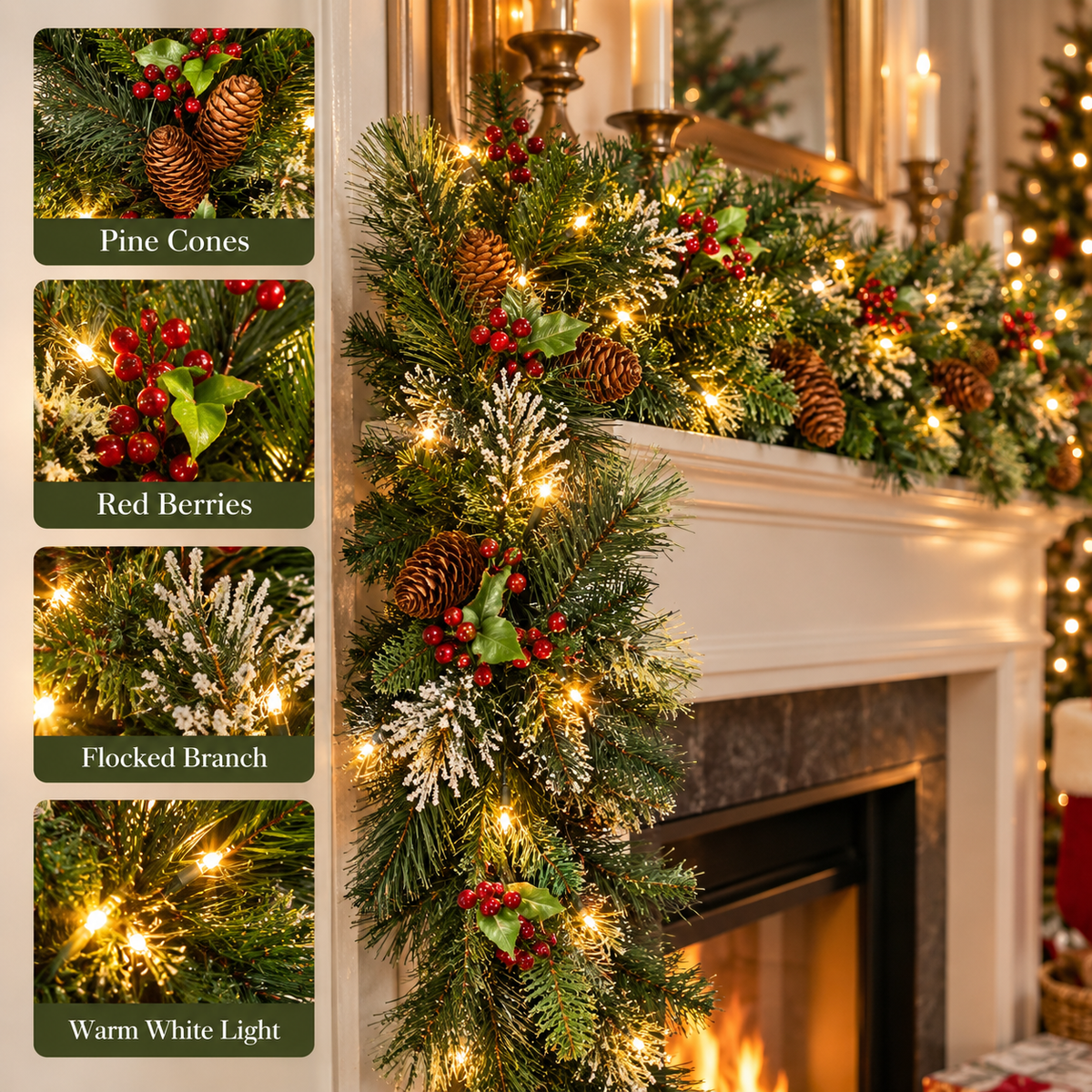 9FT Artificial Christmas Garland