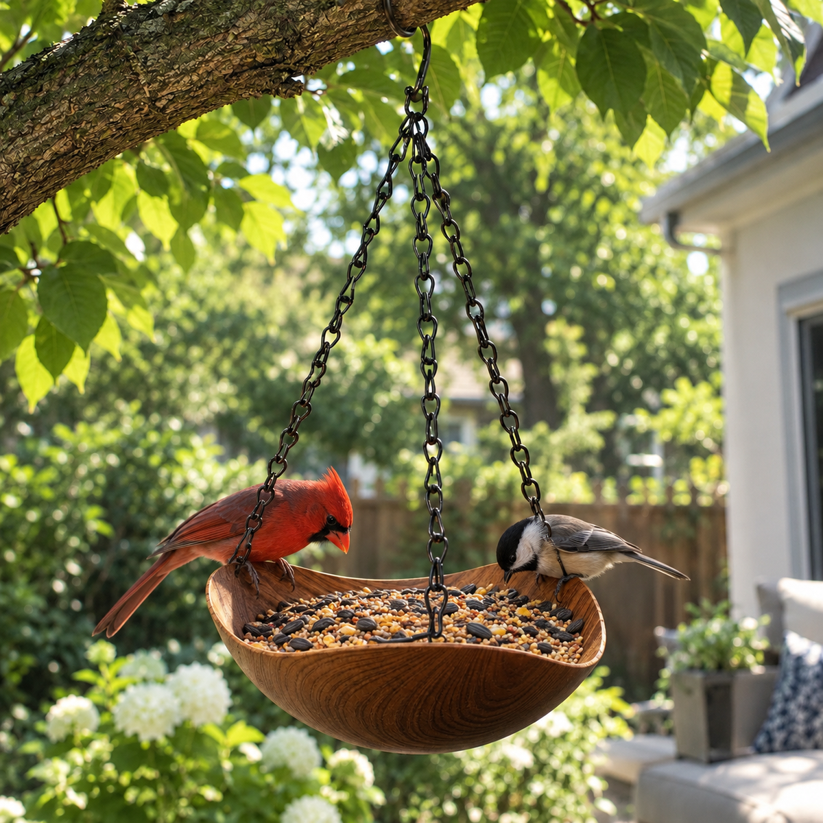 Hanging Bird Bath and Feeder Bowl