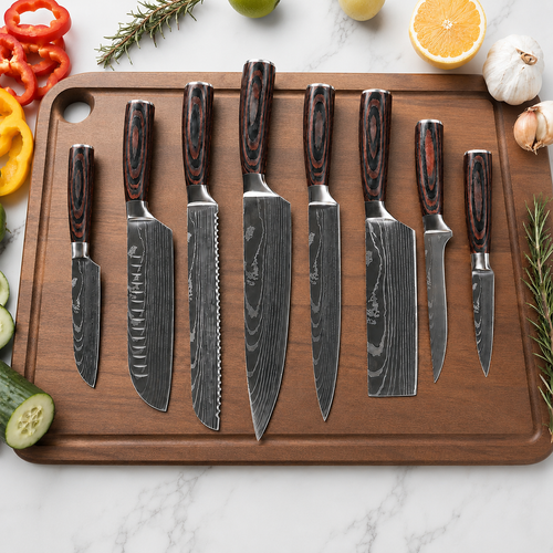 8 Piece Japanese Kitchen Knife Set