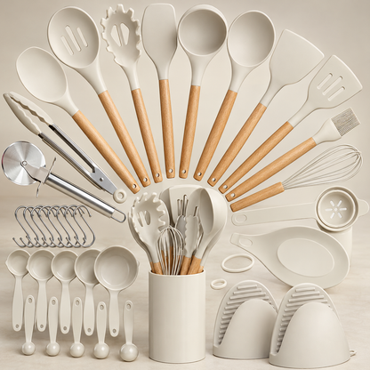 36-Piece Silicone Kitchen Utensil Set with Holder