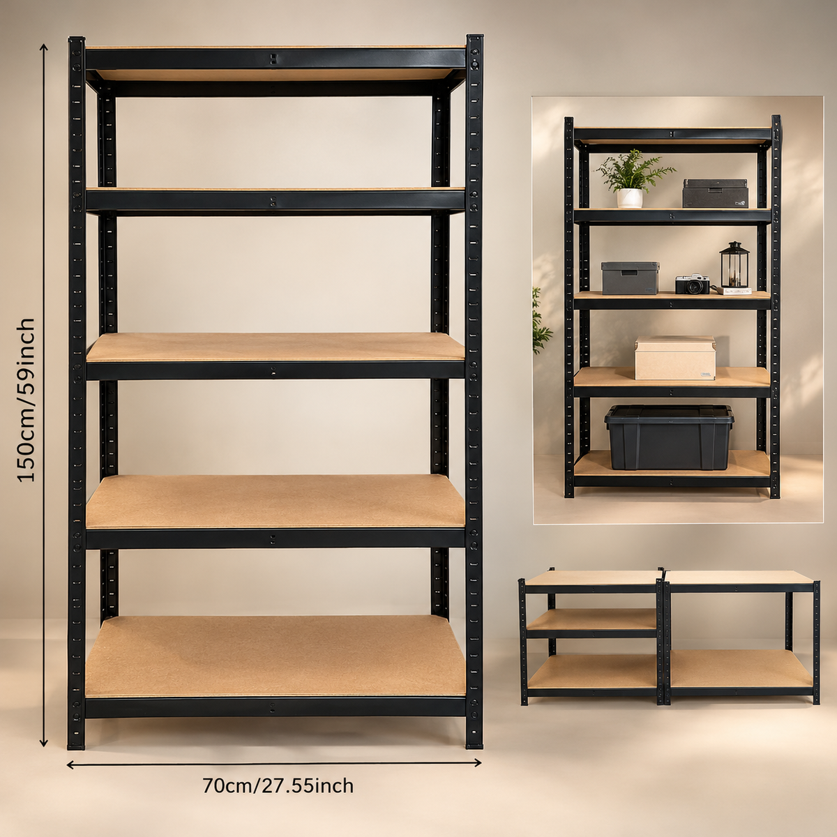 5-Tier Heavy-Duty Metal Shelving Unit