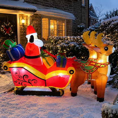 Giant Inflatable Santa Sleigh with Reindeer (6.8ft)