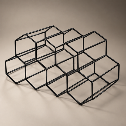 Metal Honeycomb Wine Rack (9 Bottles)