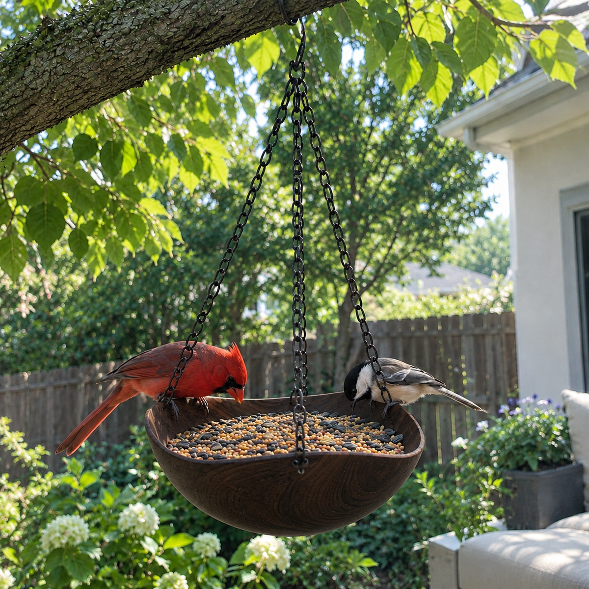 Hanging Bird Bath and Feeder Bowl