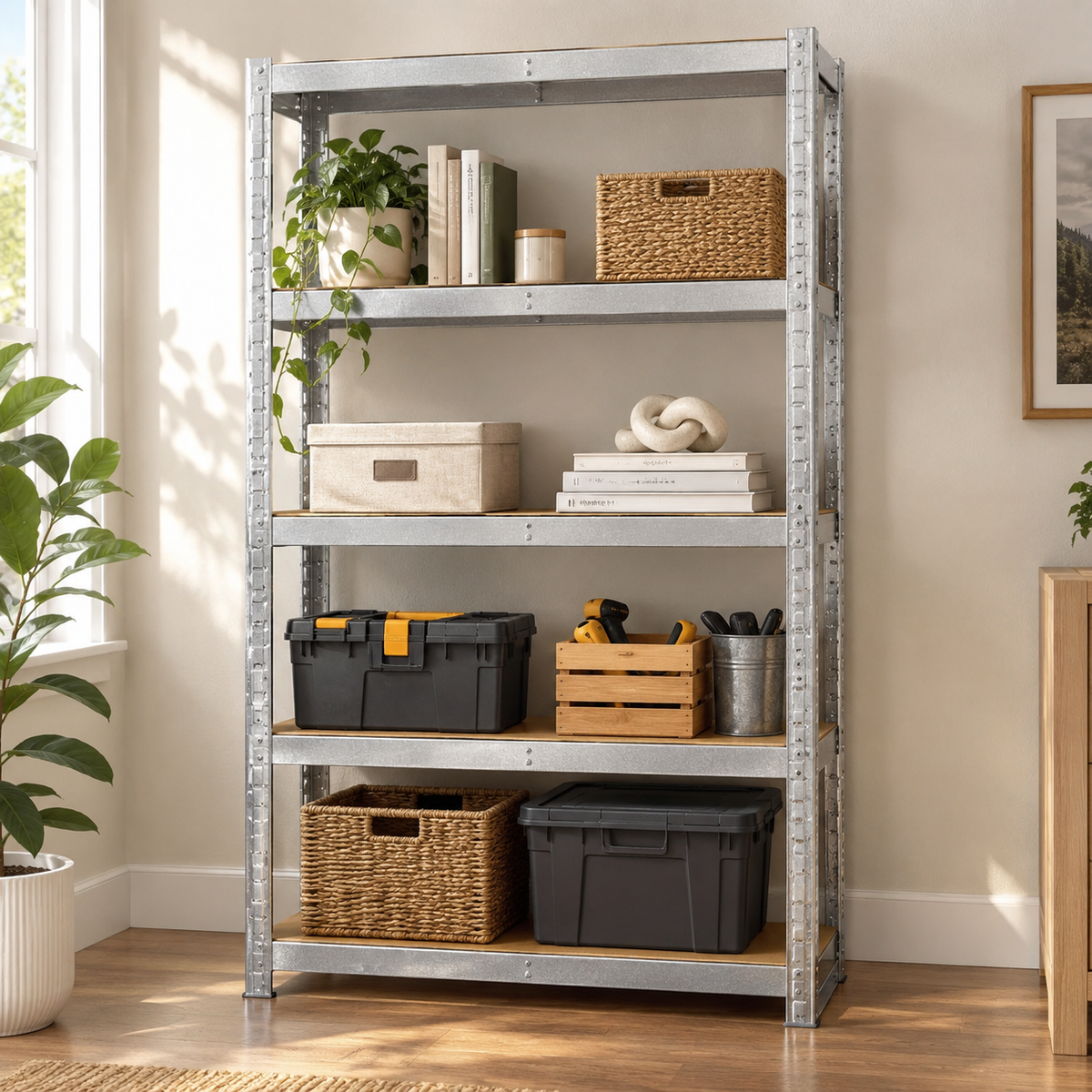 5-Tier Heavy-Duty Metal Shelving Unit