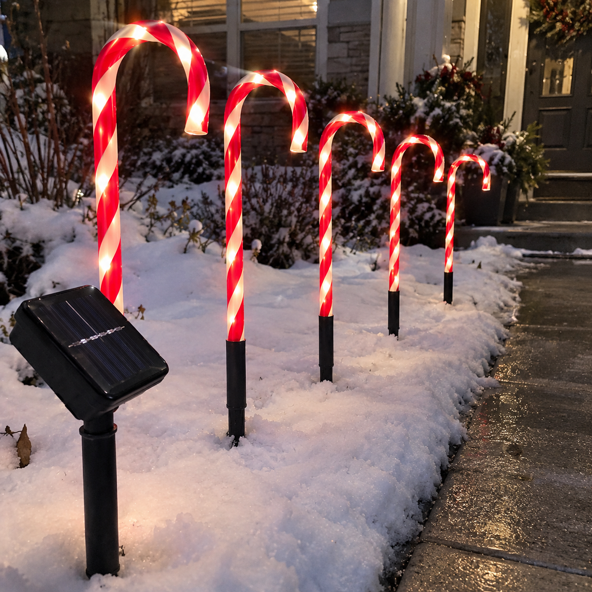 Solar Candy Cane Path Lights