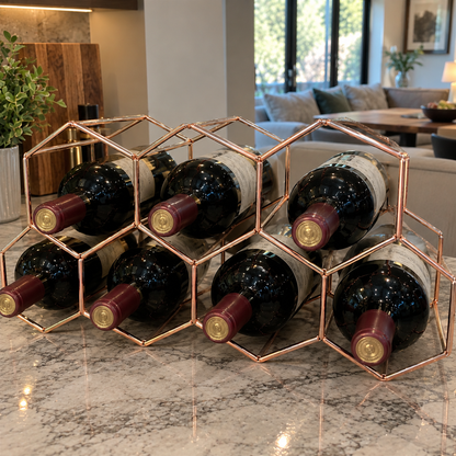 Metal Honeycomb Wine Rack (9 Bottles)