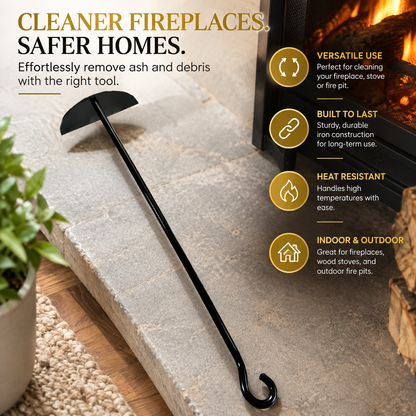 Ash Rake and Scoop for Wood Burners