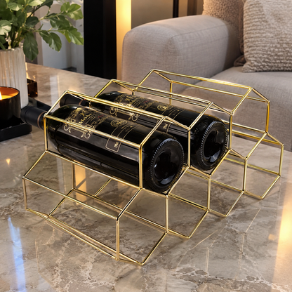 Metal Honeycomb Wine Rack (9 Bottles)
