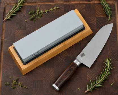 Professional Whetstone Knife Sharpening Stone — Dual Grit 400/1000, Bamboo Base & Angle Guide