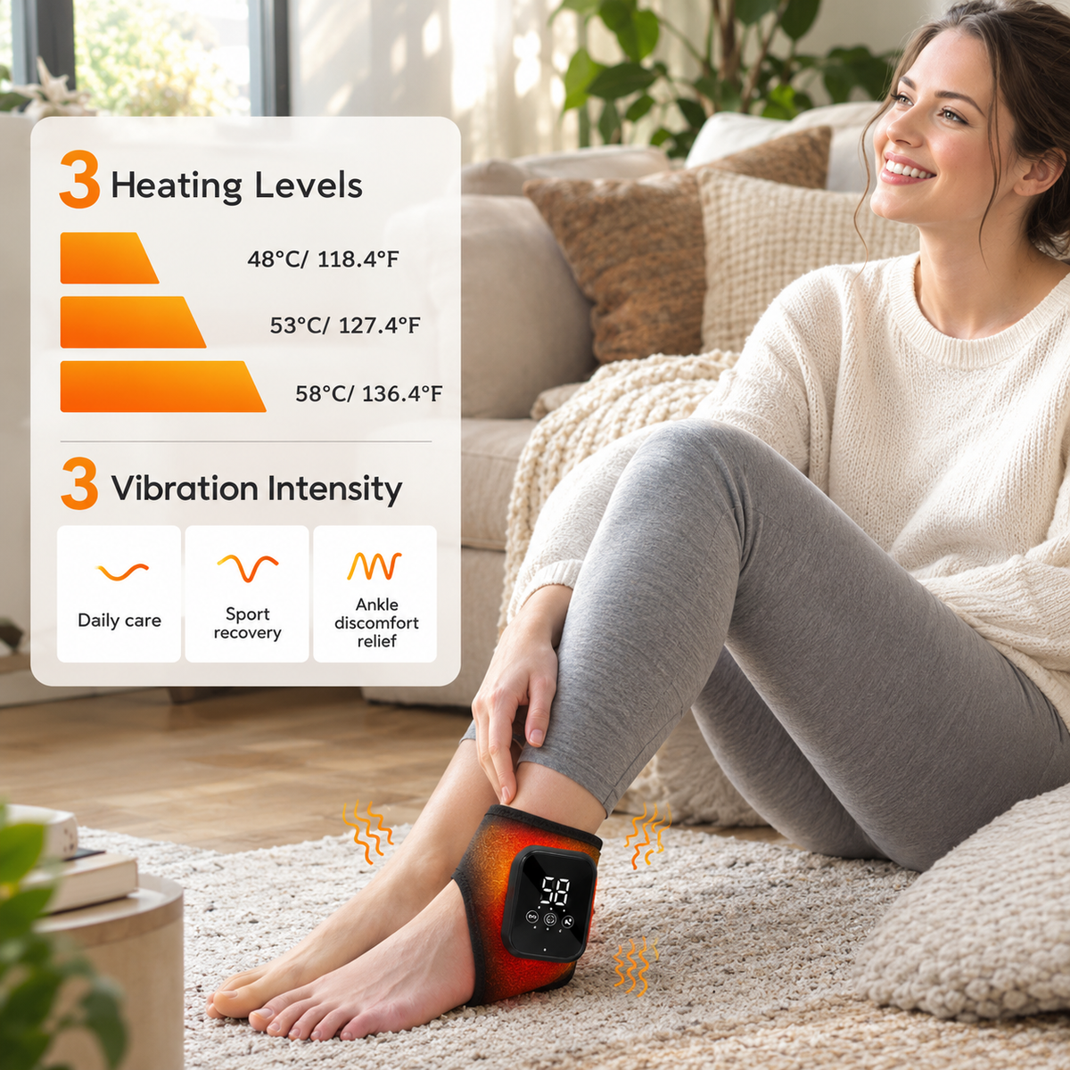 Heated Ankle Massager Brace