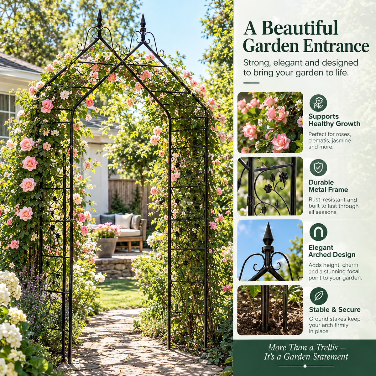 Gothic Pointed Garden Arbor