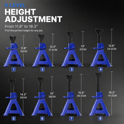 Axle Stands (Set of 2, 3 Ton)