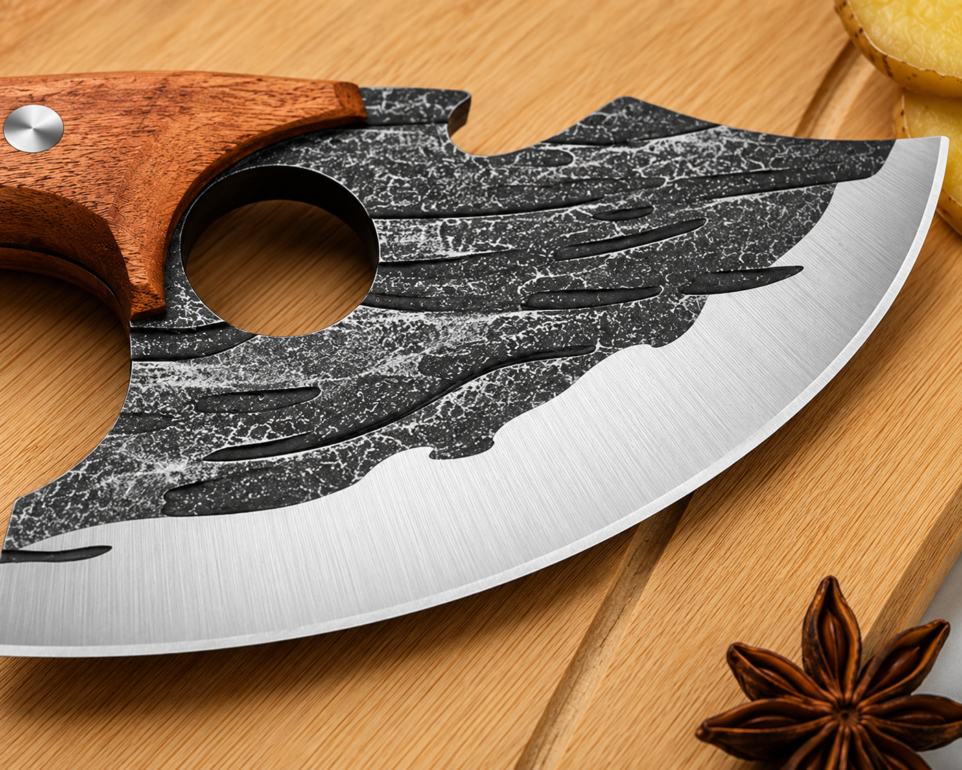 Hand-Forged Boning Cleaver, Wood Handle