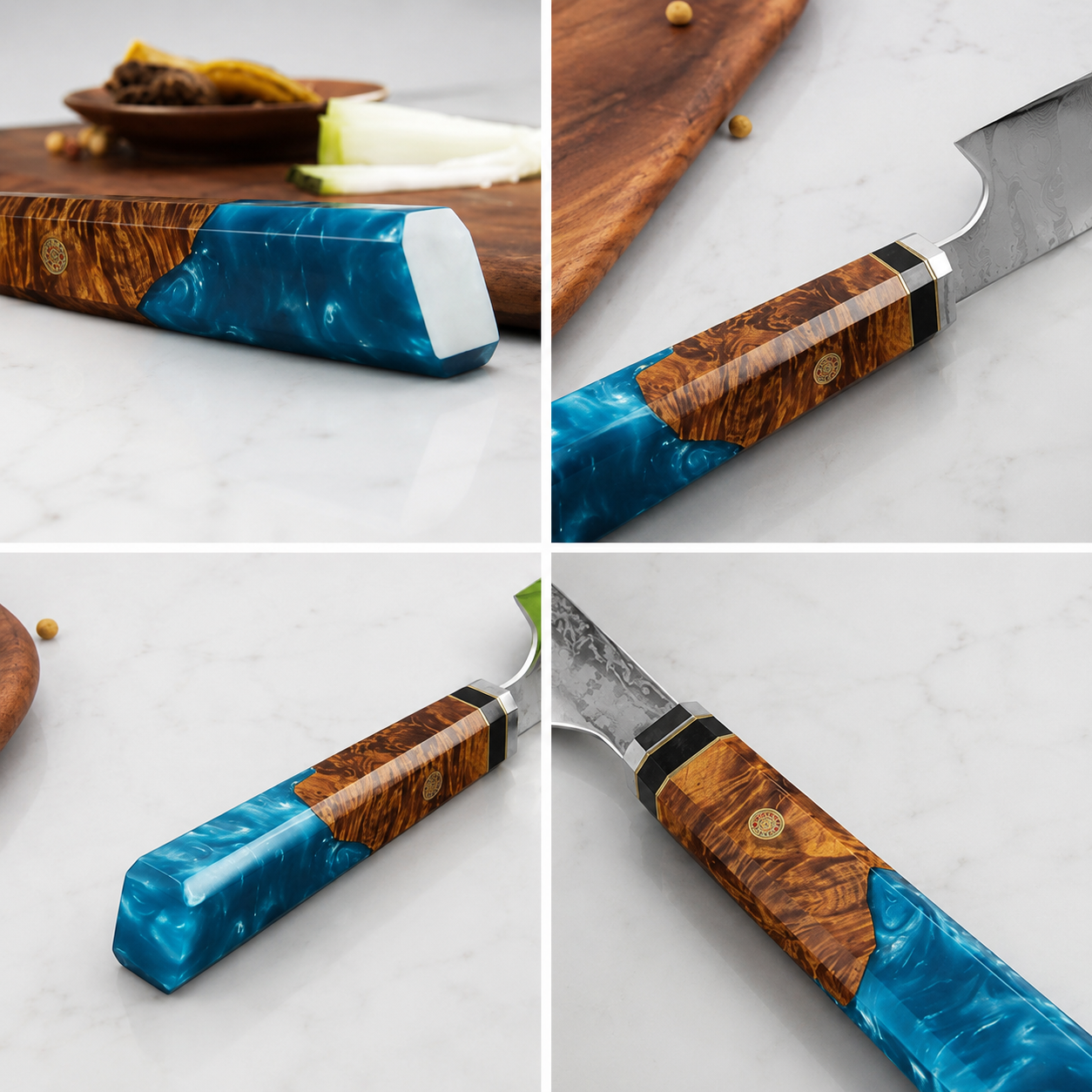 Nakiri Vegetable Knife, VG10 Damascus Steel