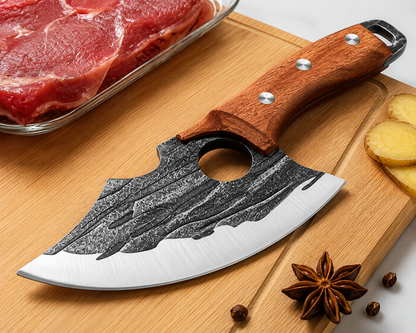Hand-Forged Boning Cleaver, Wood Handle