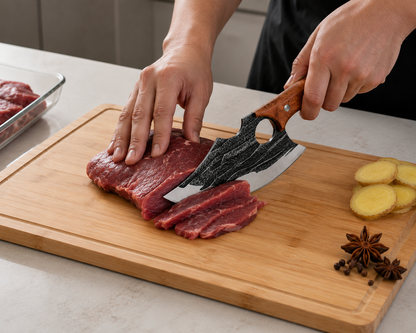 Hand-Forged Boning Cleaver, Wood Handle