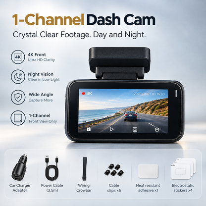 4K HDR Dash Cam with GPS and Wi-Fi 6