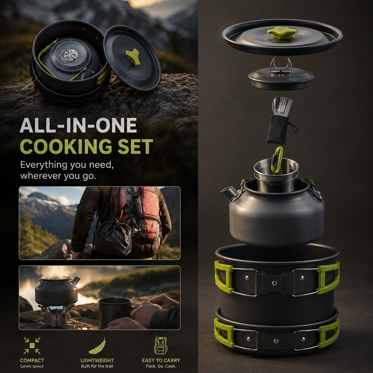 Camping Cookware Kit (10pc)