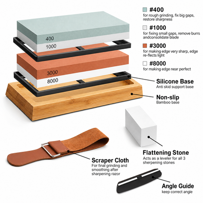 4 Grit Whetstone Sharpening Set