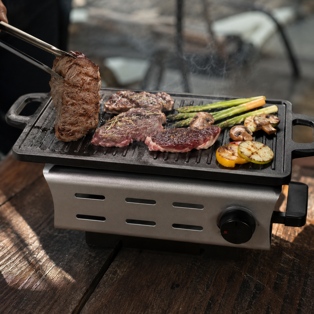 Cast Iron Grill Meat Plate