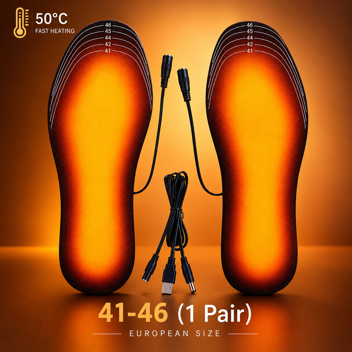 Rechargeable Heated Insoles (1 Pair)