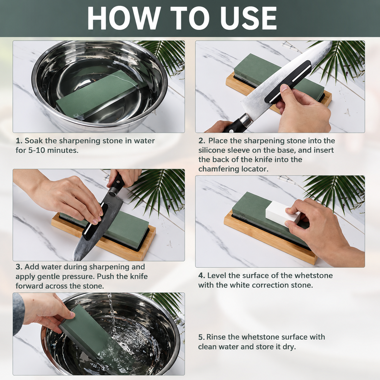 4 Grit Whetstone Sharpening Set