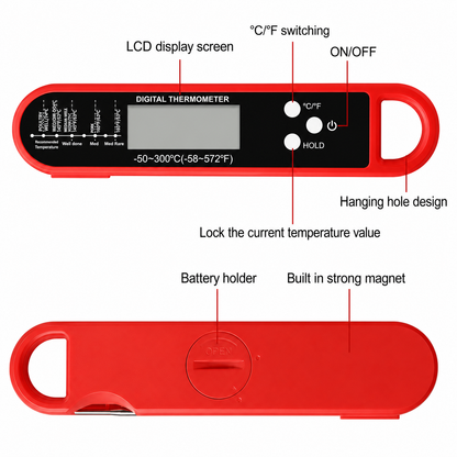 Instant Read Folding Kitchen Thermometer