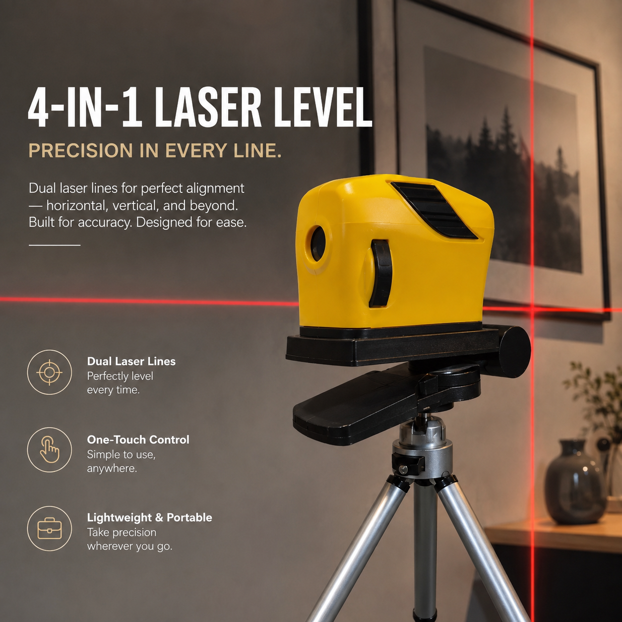 4-in-1 Laser Level with Tripod