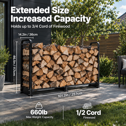 Firewood Log Store with Waterproof Cover