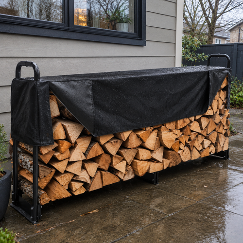 Firewood Log Store with Waterproof Cover