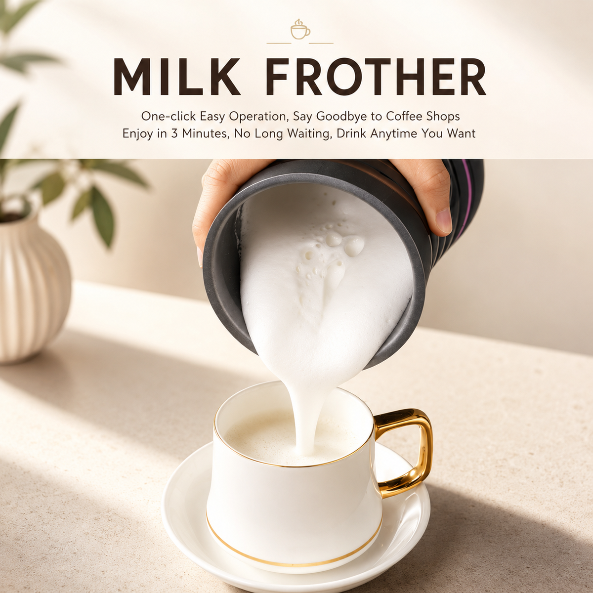 Electric Milk Frother (4-in-1)