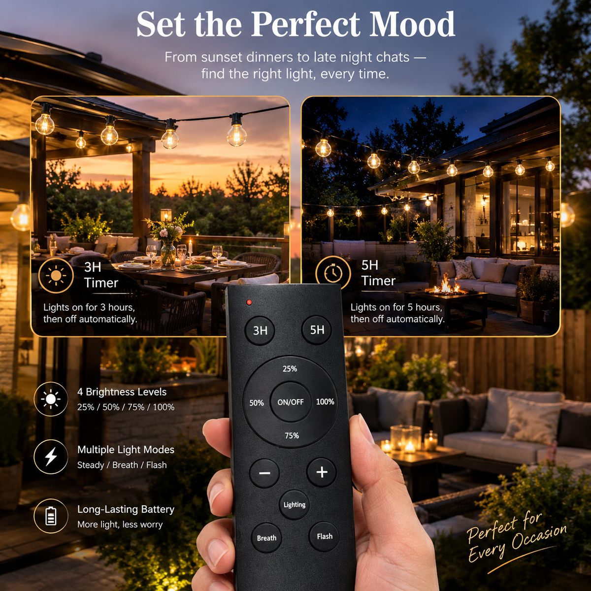 Waterproof Outdoor LED String Light Set